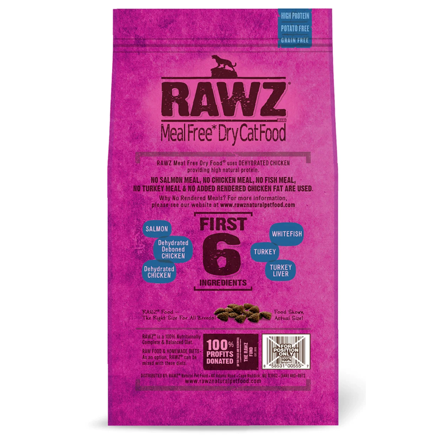 Rawz Meal Free Dry Cat Food - Dehydrated Chicken Salmon & Whitefish Recipe．3.5lb/7.8lb
