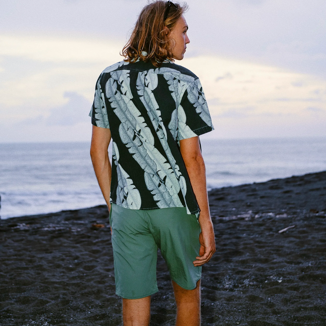 ▲Zurf 夏季夏威夷大葉襯衫 [ZT017] 黑色