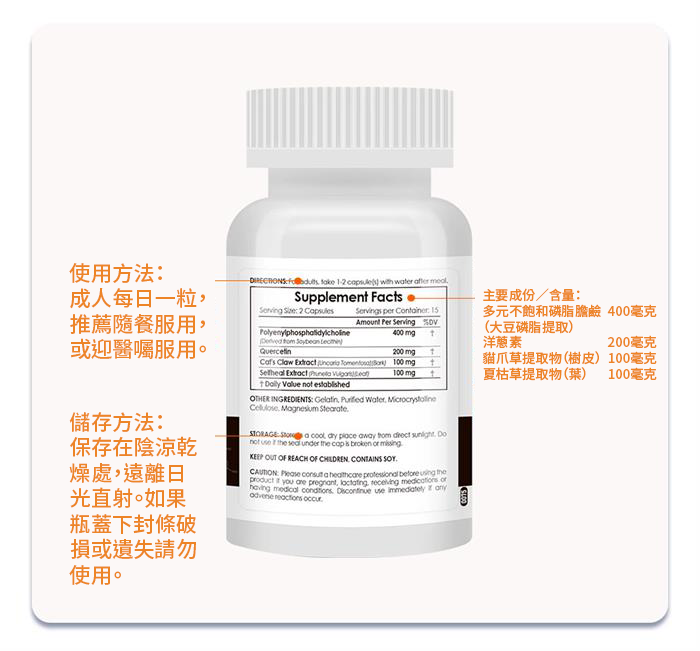 【 Spruce Nutrition 】新一代 小分子 PPC 結節通 四重配方｜PHOSFORT Contains PPC｜30 粒裝（美國原裝行貨）