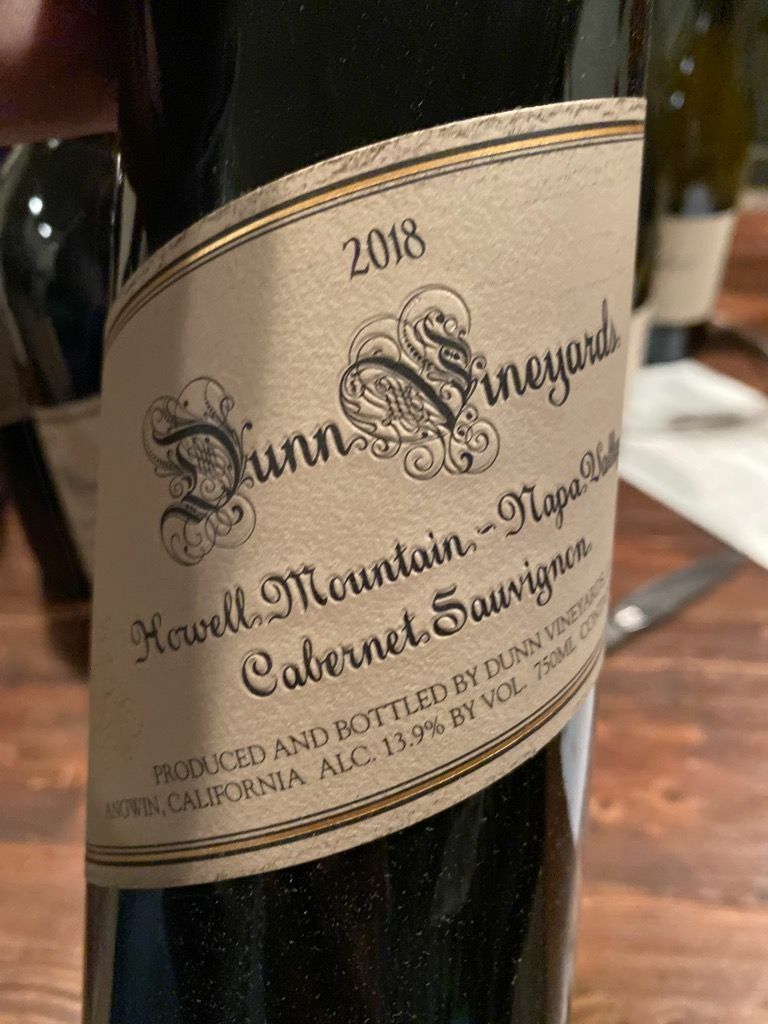 Dunn Howell Mountain Cabernet Sauvignon 2018 (RP95)