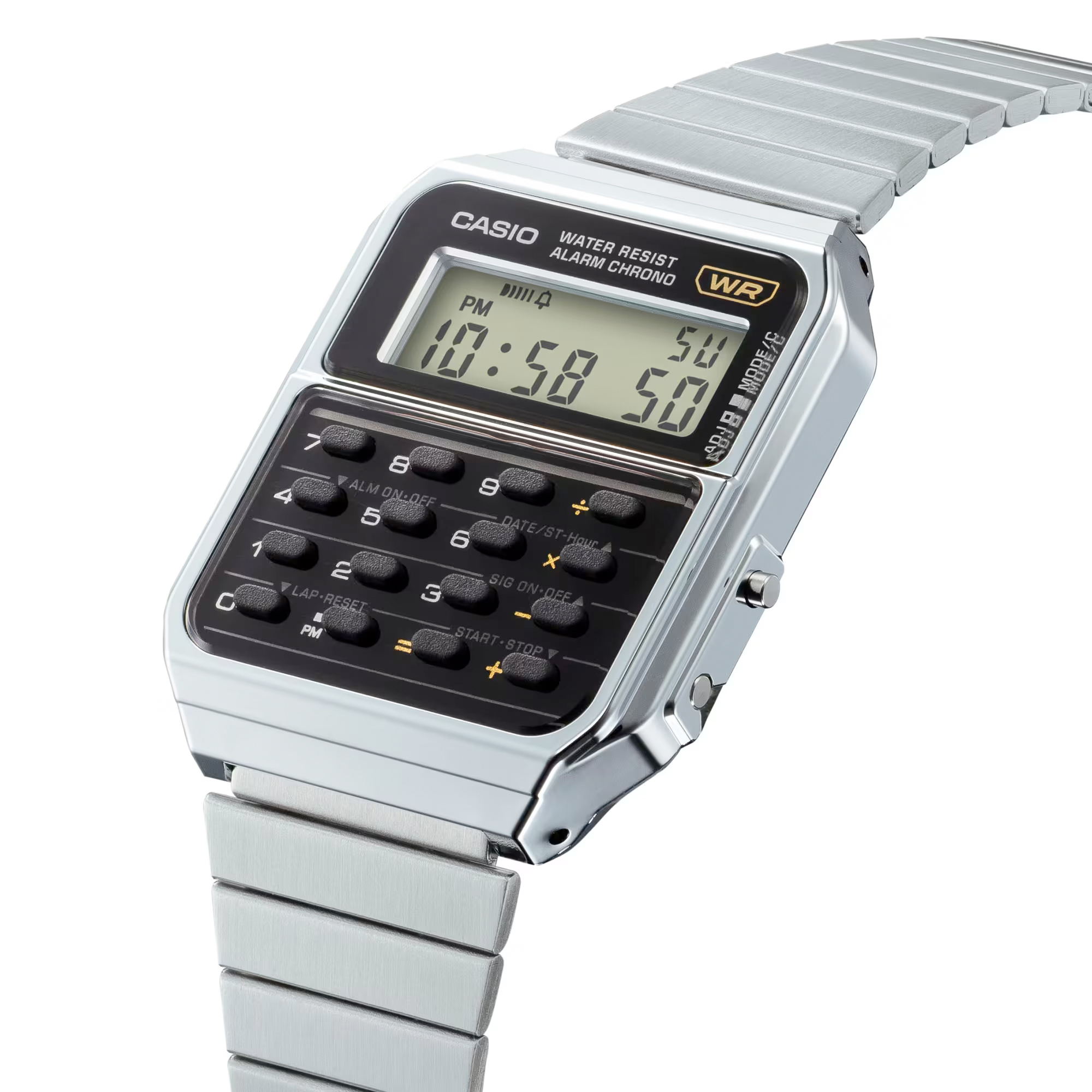 Casio CA-500WE-1A 銀色 計數機 方形復古跳字錶