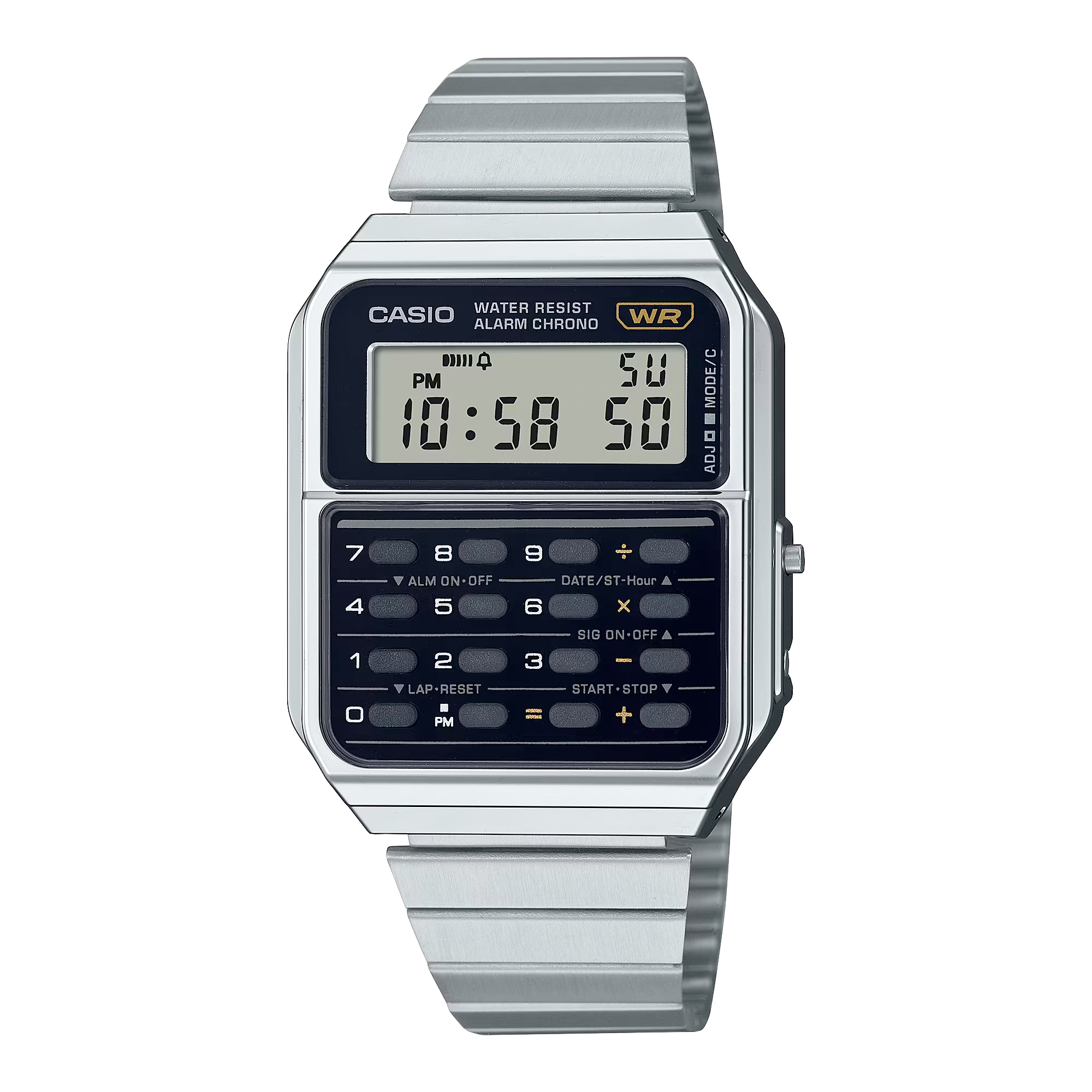 Casio CA-500WE-1A 銀色 計數機 方形復古跳字錶