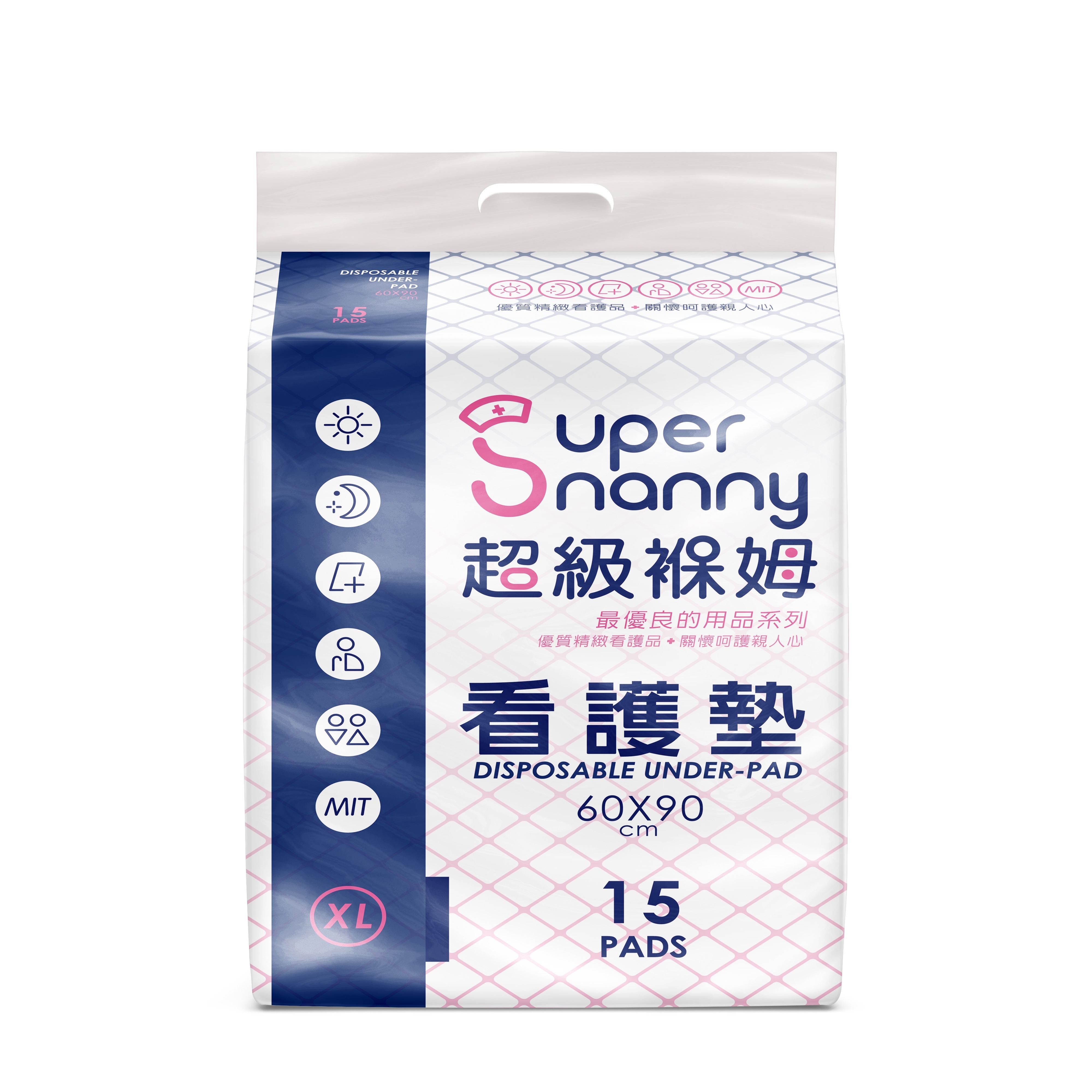 (會員獨享$1320) 超級褓姆 看護墊 60*90cm 15片*8包/箱 (台灣製)