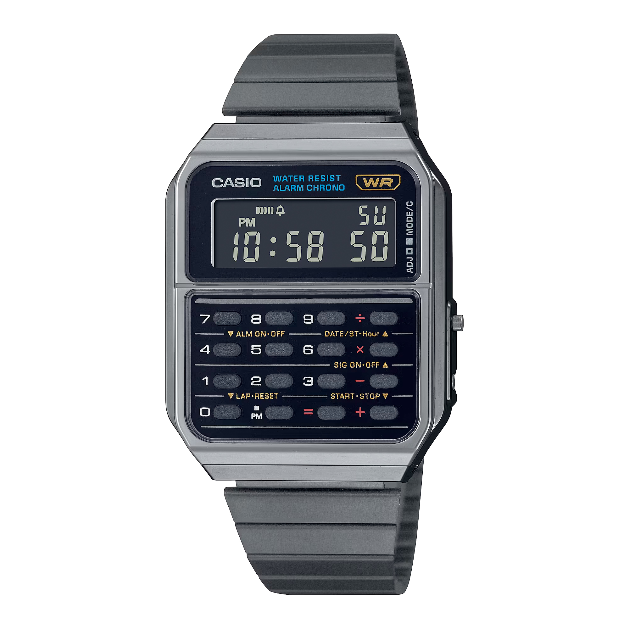 Casio CA-500WEGG-1B 槍灰色 計數機 方形復古跳字錶