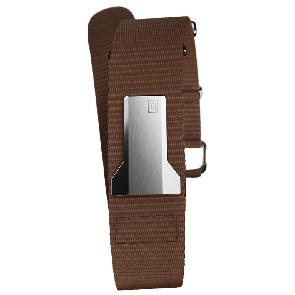 KLINK-03-MC12  咖啡色單圈尼龍錶帶