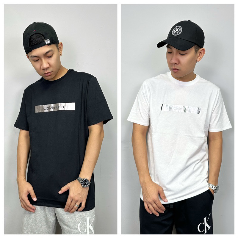 Calvin Klein CK 燙銀方塊字母 短袖上衣 短T
