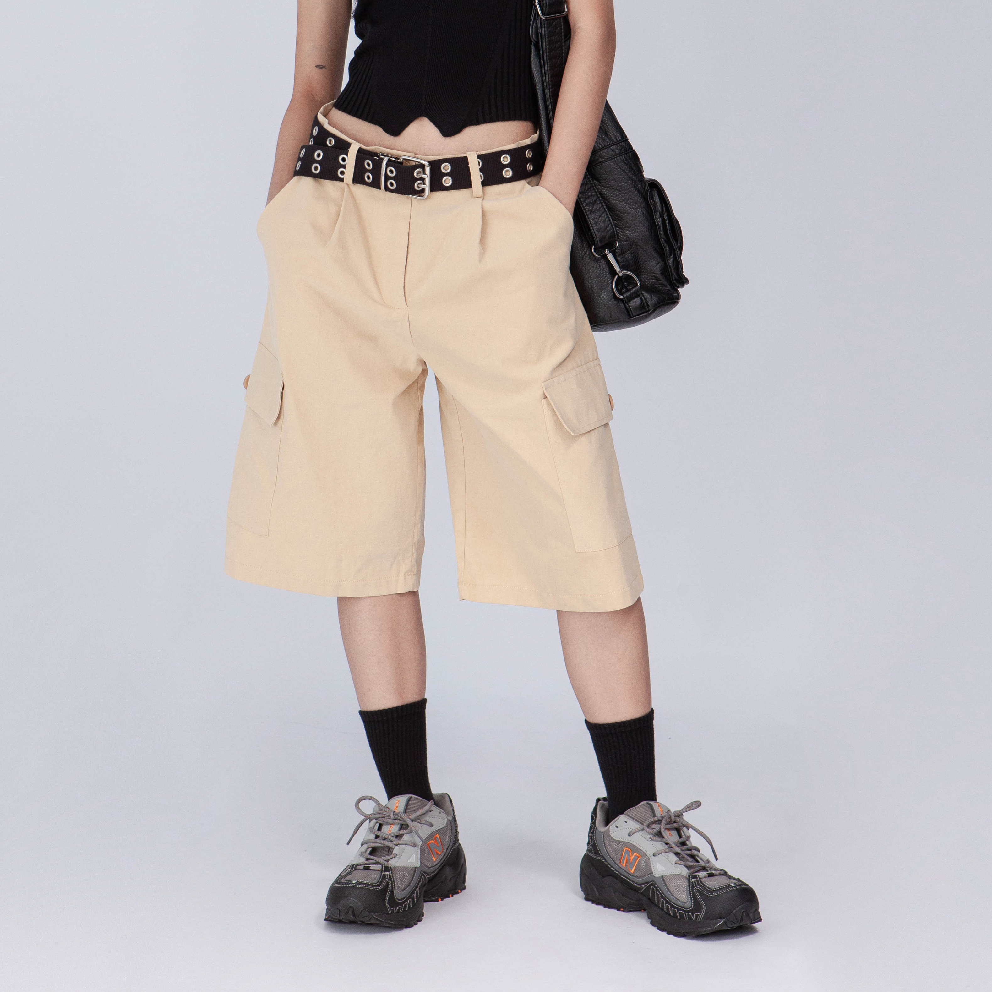 低腰工裝口袋短褲(-30%)