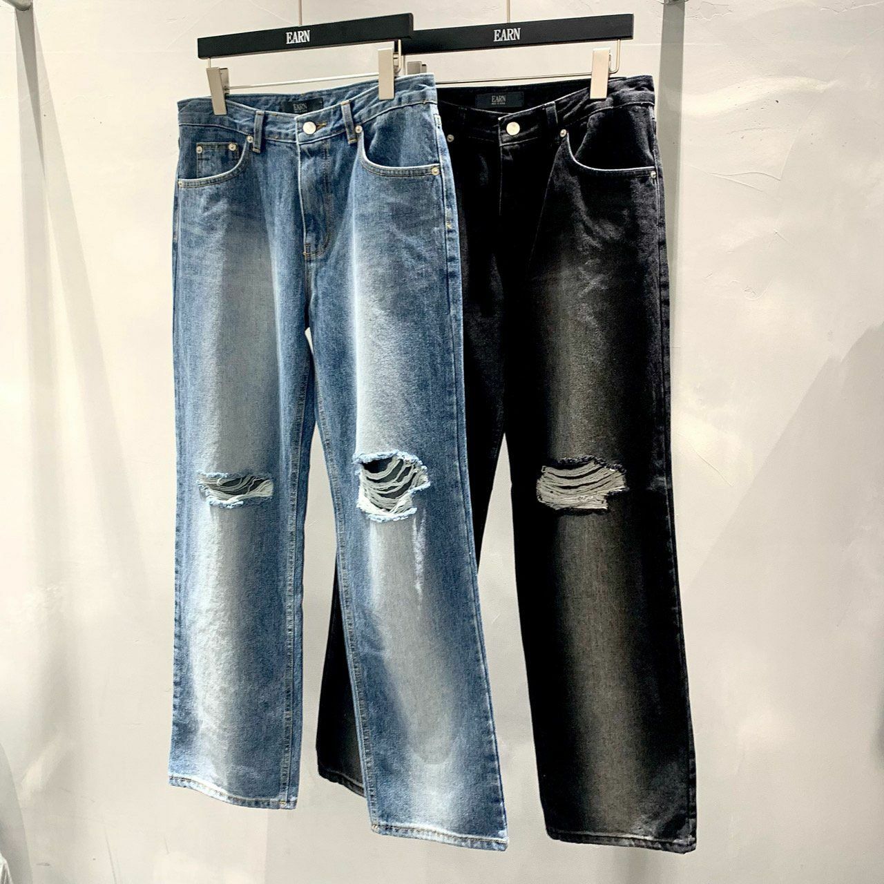 洗水破洞鬆身牛仔褲 EARN-015P