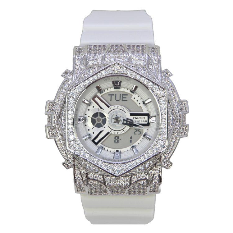 銀色 改裝手錶 BA-110X-7A3 - 玫瑰