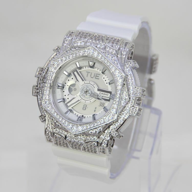 銀色 改裝手錶 BA-110X-7A3 - 玫瑰