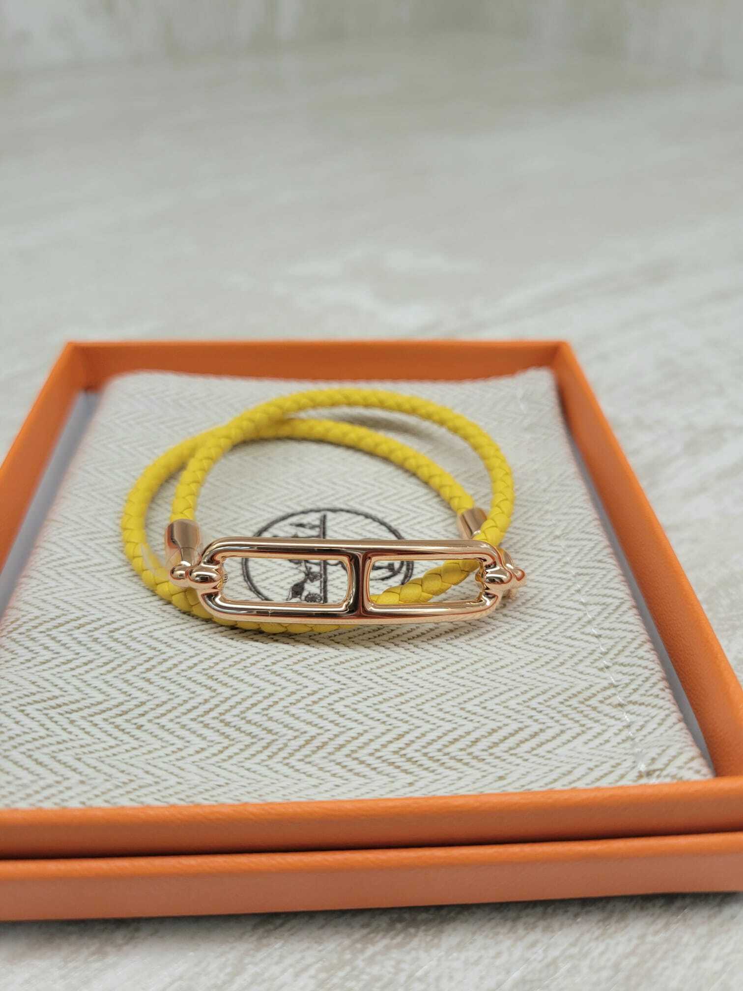 Hermes roulis double tour 9O Jaune de Naples FO 那不靳斯黃  /玫瑰金