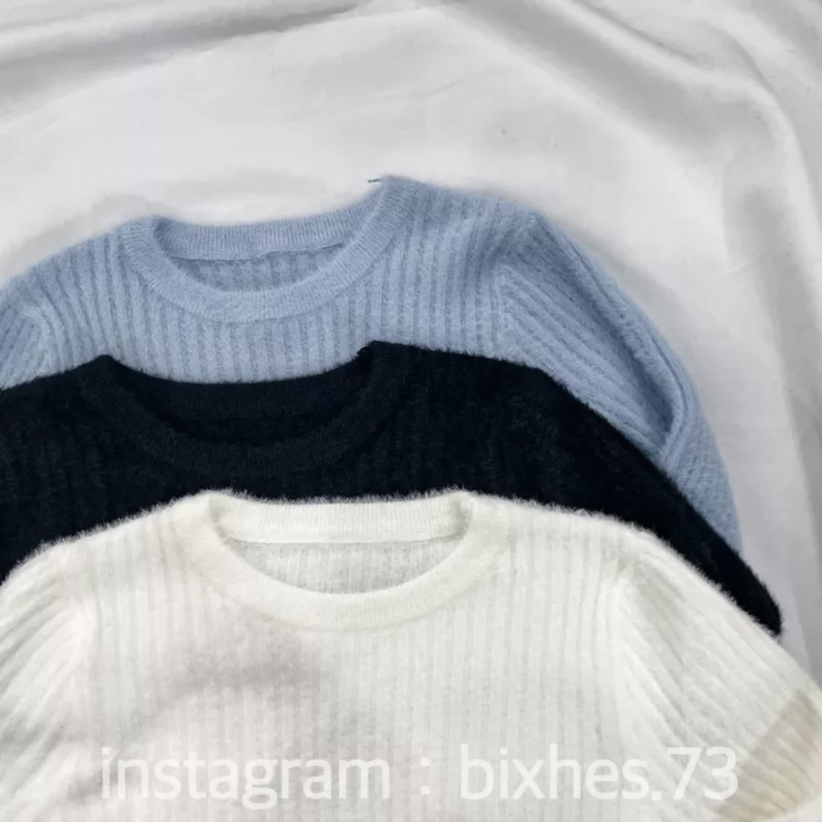 馬海毛短版長T(B00021)