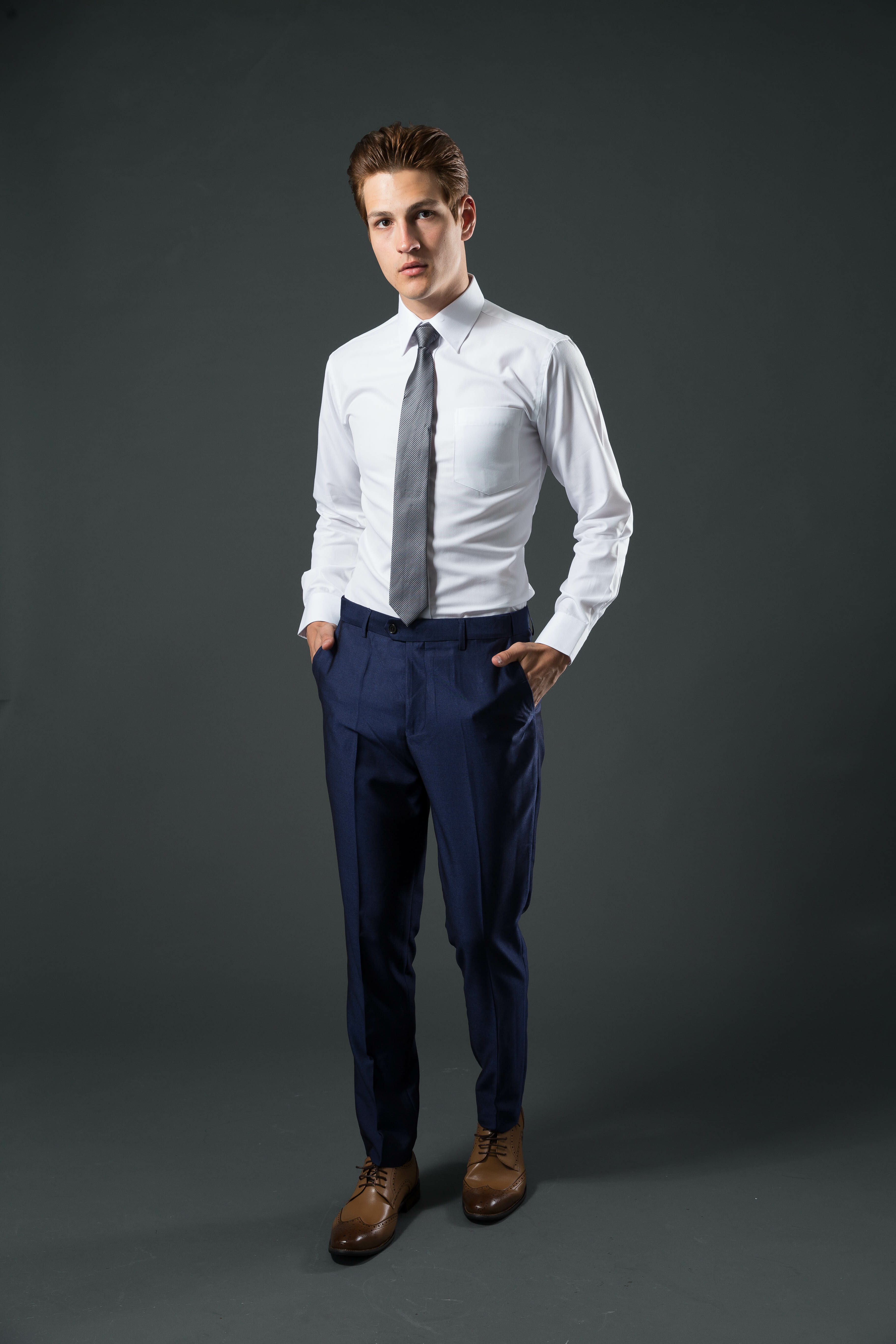 商務防皺 白色素面