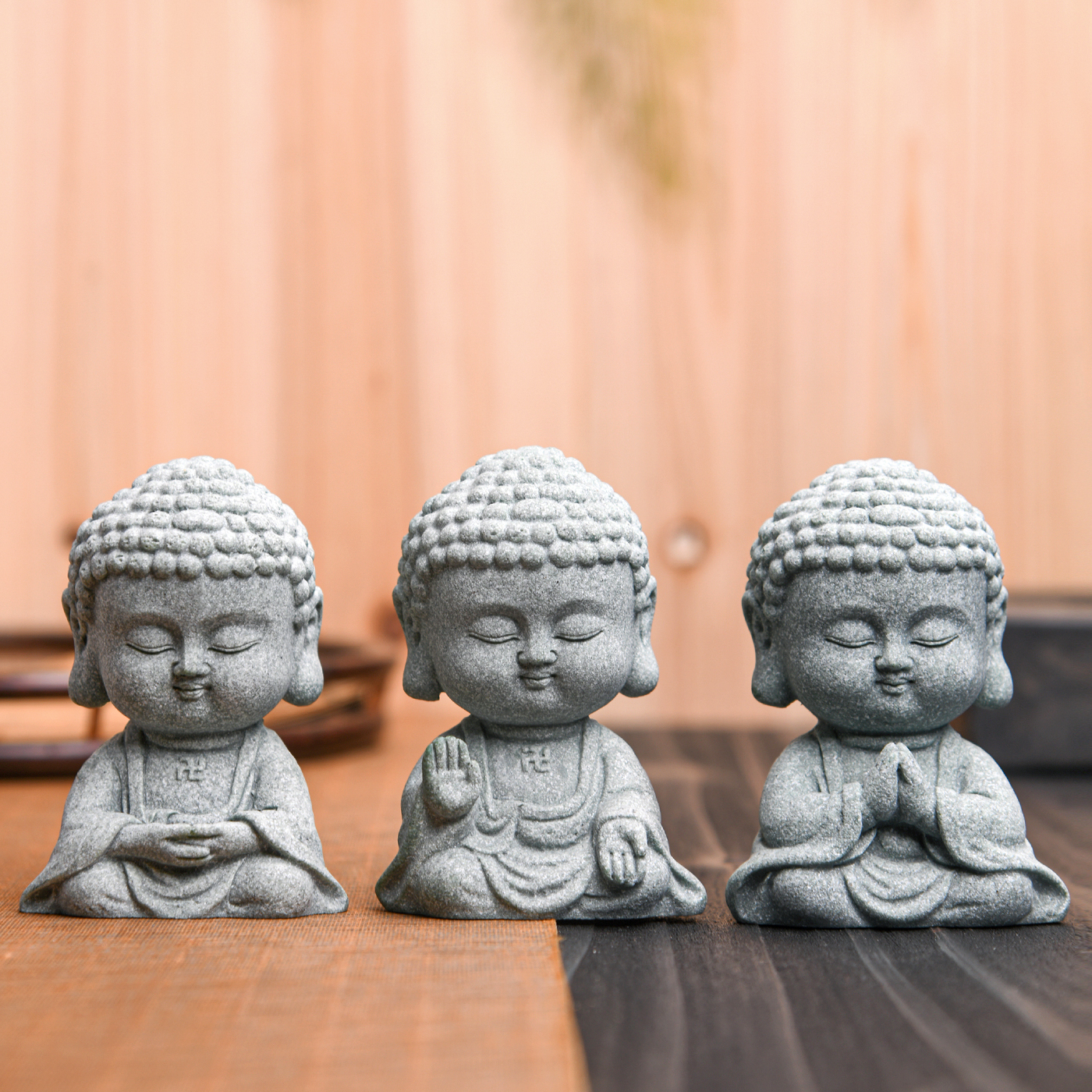 傳藝工坊- 『Q版坐禪小如來』青砂石塑如來佛茶寵阿彌陀佛佛祖