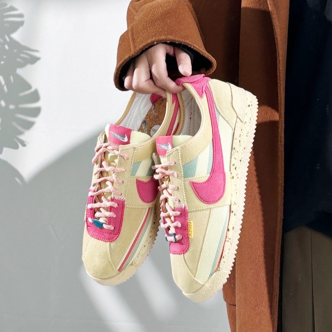Nike Cortez x Union 棕粉色 男女同款 低筒 跑步鞋  DR1413-200