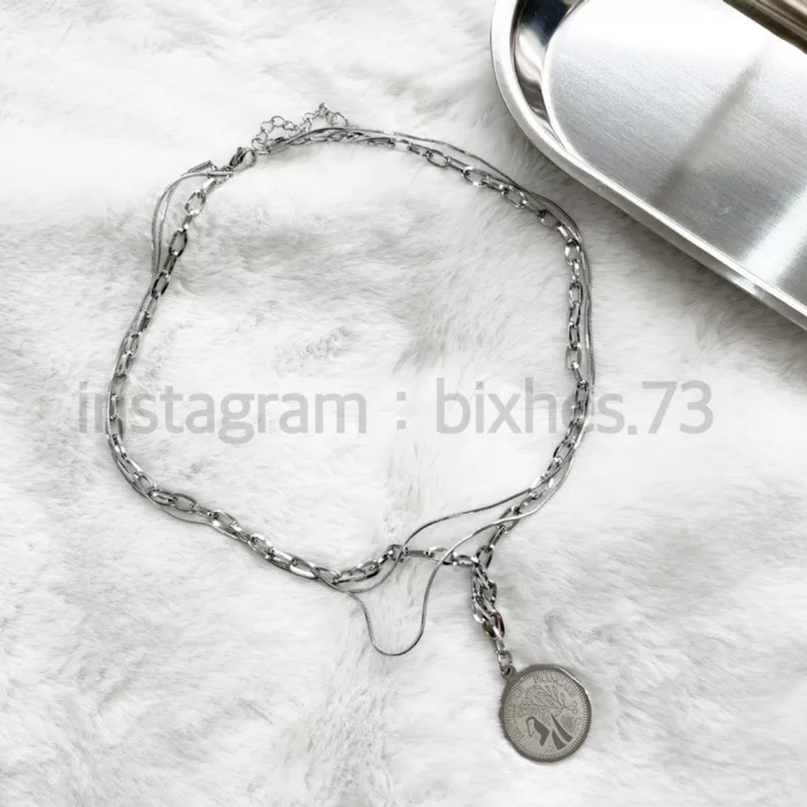 圓幣蛇骨多層項鍊(K00045)