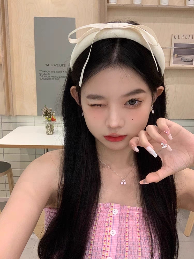 *Milk Bunny Collection* Girly High Cranium Top Niche Bow Headband