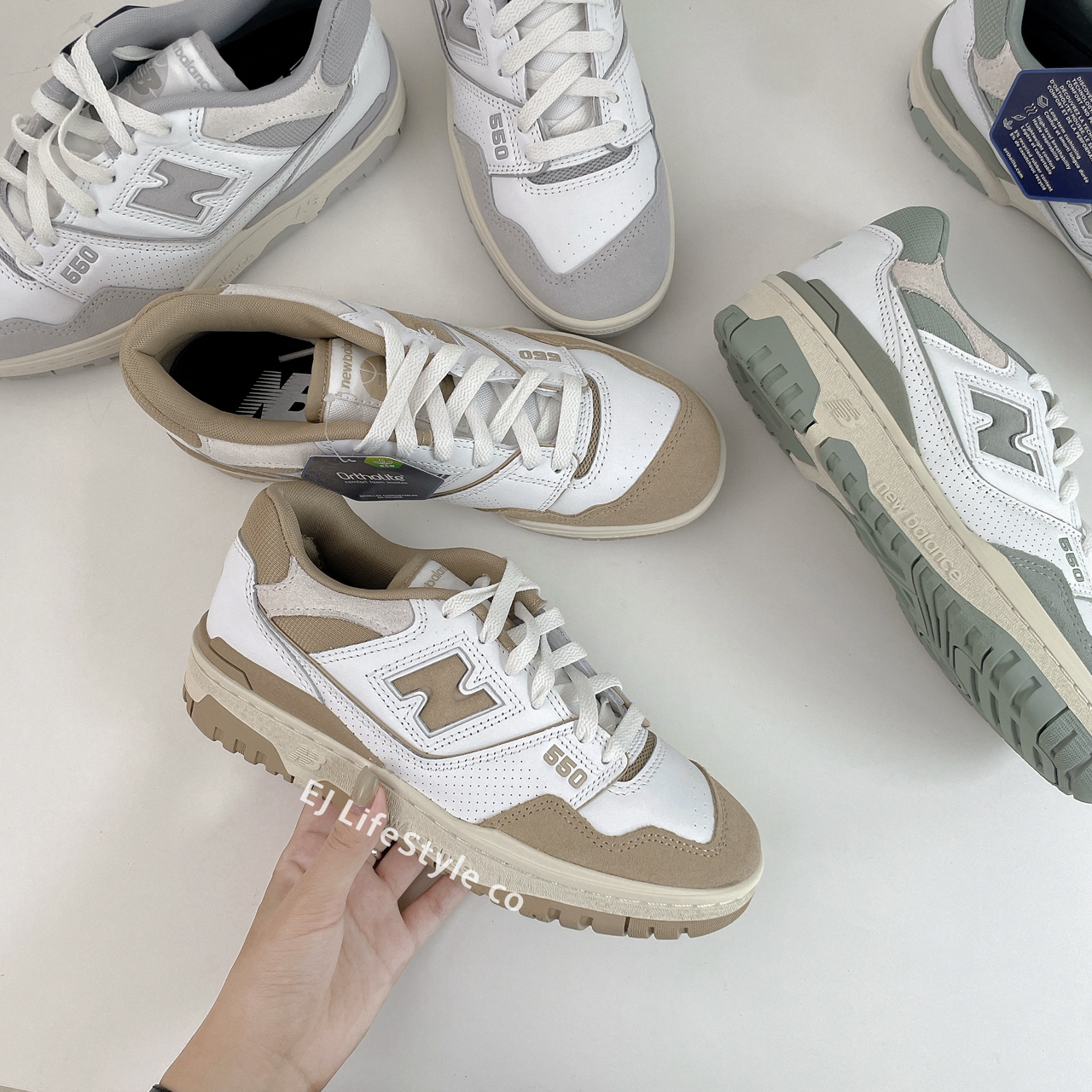 NEW BALANCE 550 NB 莫蘭迪色系麂皮灰奶油底BB550NEA 男鞋/ 調貨