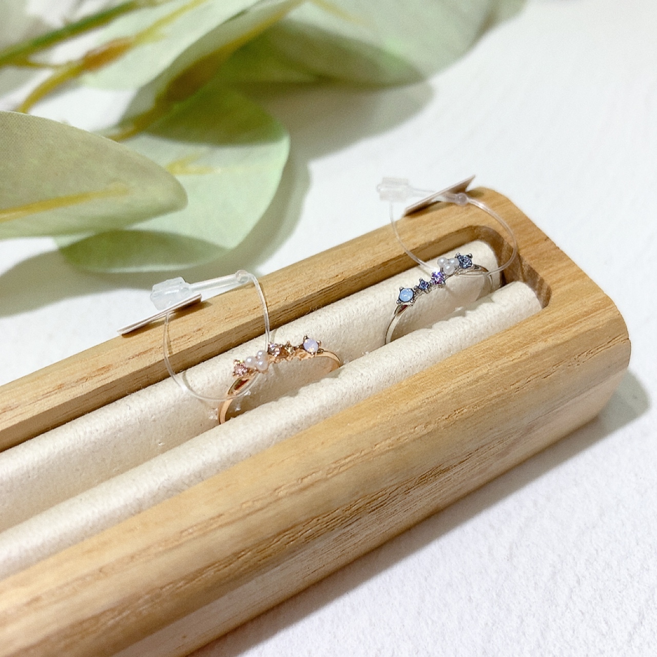 [日本制] 閃石小珍珠尾指戒指