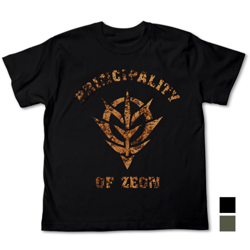 Cospa 1006  ジオンかすれプリントＴシャツ [機動戦士ガンダム]  BLACK