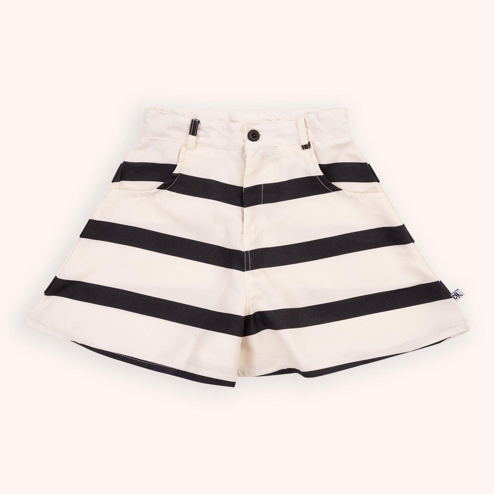 荷蘭CarlijnQ 天絲寬鬆條紋短褲 - Stripes Black