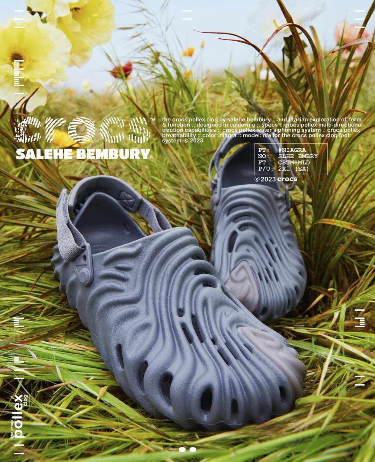 SALEHE BEMBURY x CROCS POLLEX CLOG 隕石灰防水涼鞋