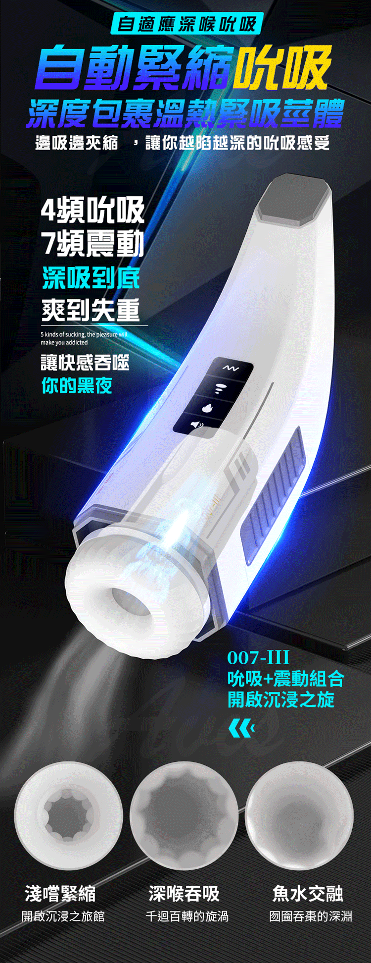 伸縮情人｜抽插+活塞+互動發音｜吸吮口交飛機自慰杯