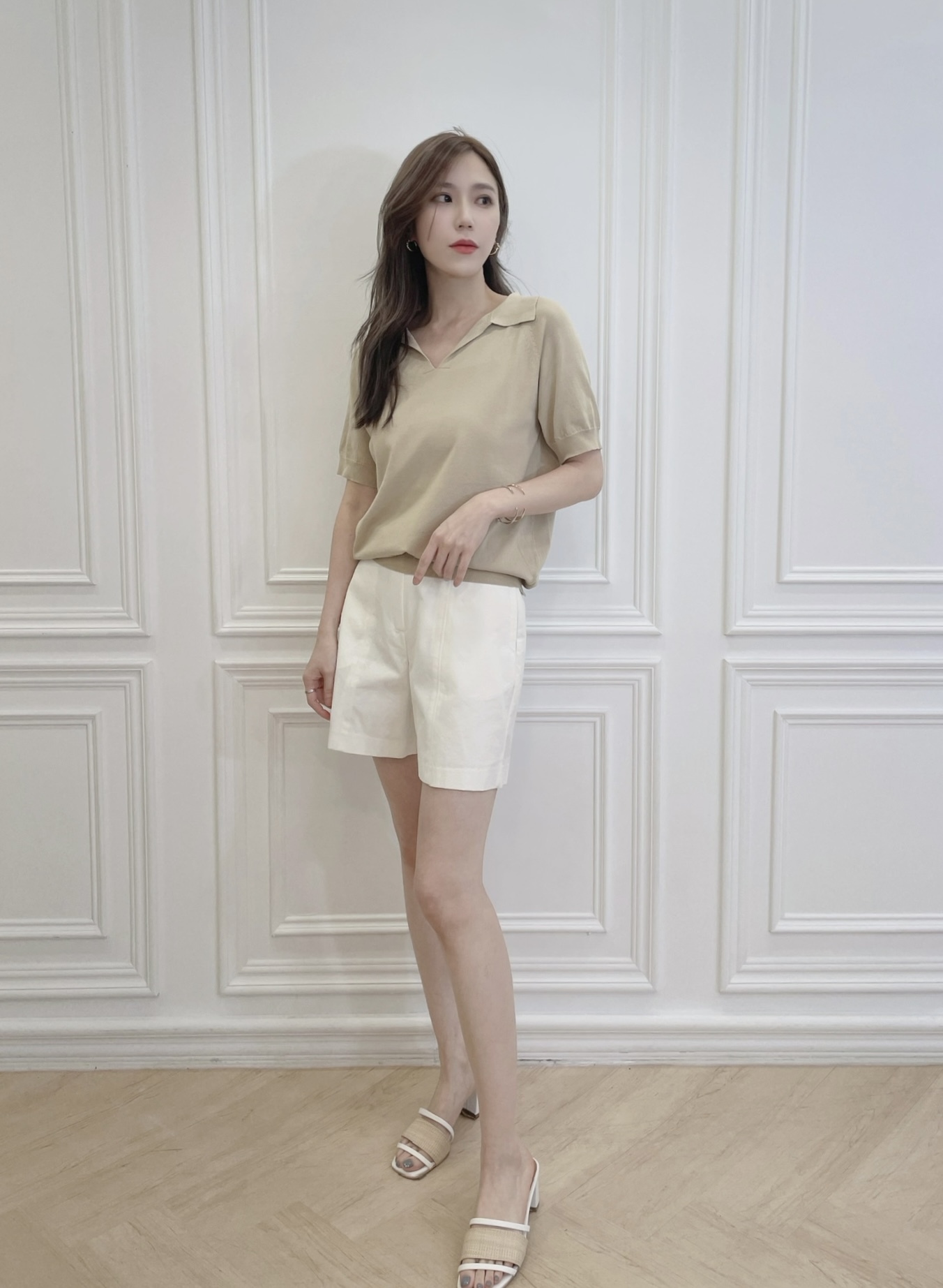 簡約翻領針織衫