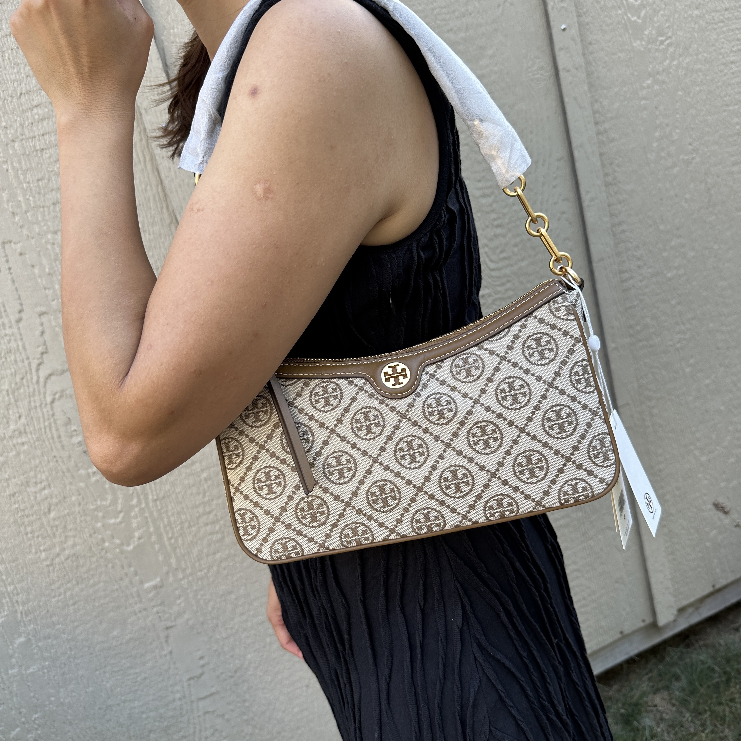 [香港現貨] Tory Burch T MONOGRAM JACQUARD STUDIO BAG