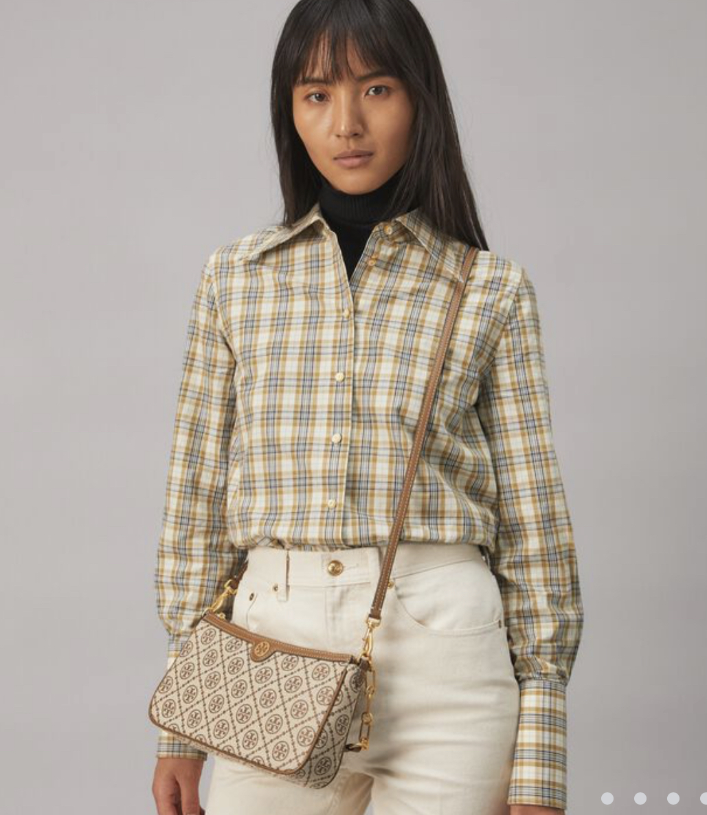 [香港現貨] Tory Burch T MONOGRAM JACQUARD STUDIO BAG