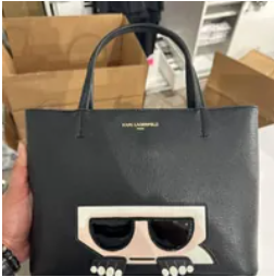 [S] KARL LAGERFELD LH0AU9BM MAYBELLE SMALL TOP ZIP TOTE,BLACK MULTI, 194775572982 (SKL713)