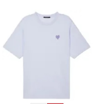 [S] GUESS MEN'S FOAM HEART SHORT SLEEVE T-SHIRT,LIGHT VIOLET, MN2K8490-LVT (SGU391)