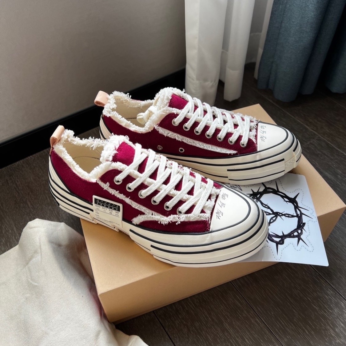 xVESSEL G.O.P Lows Red 板鞋 解構帆布鞋 低筒 男女同款 酒紅色 S19X001R