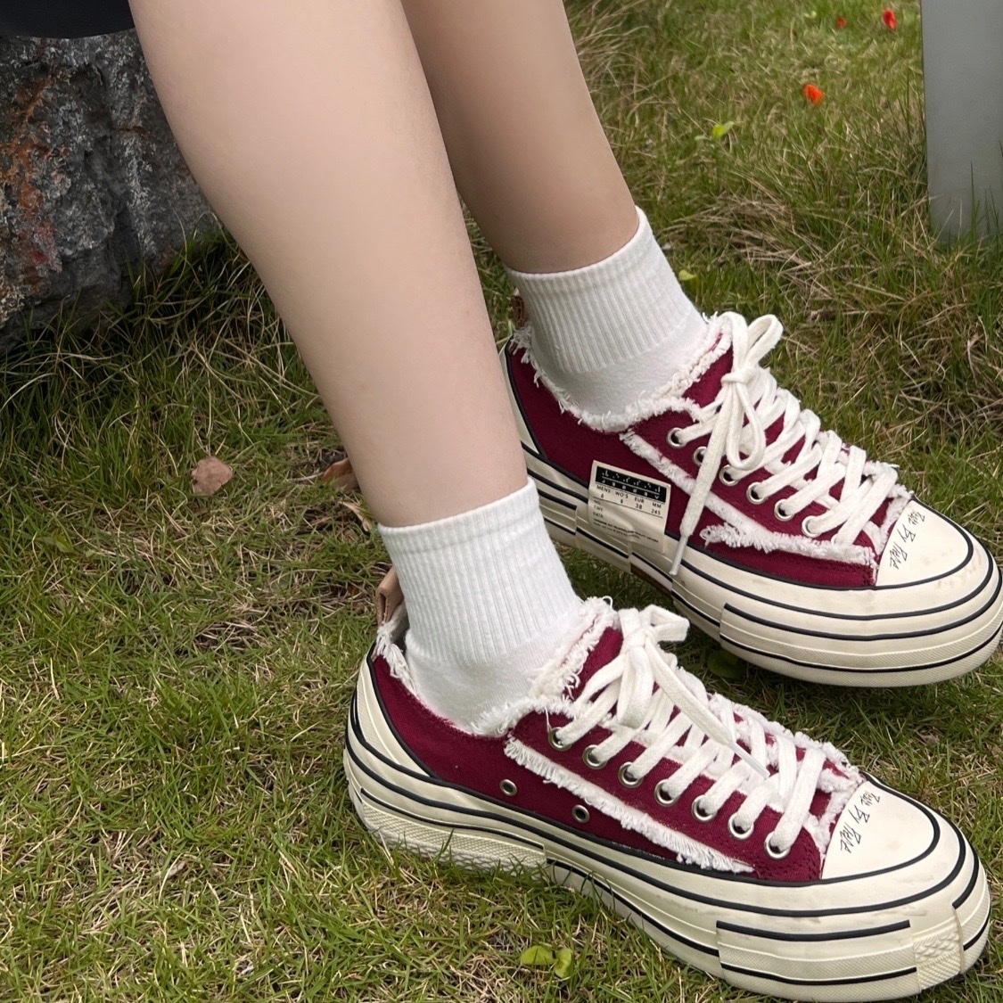 xVESSEL G.O.P Lows Red 板鞋 解構帆布鞋 低筒 男女同款 酒紅色 S19X001R