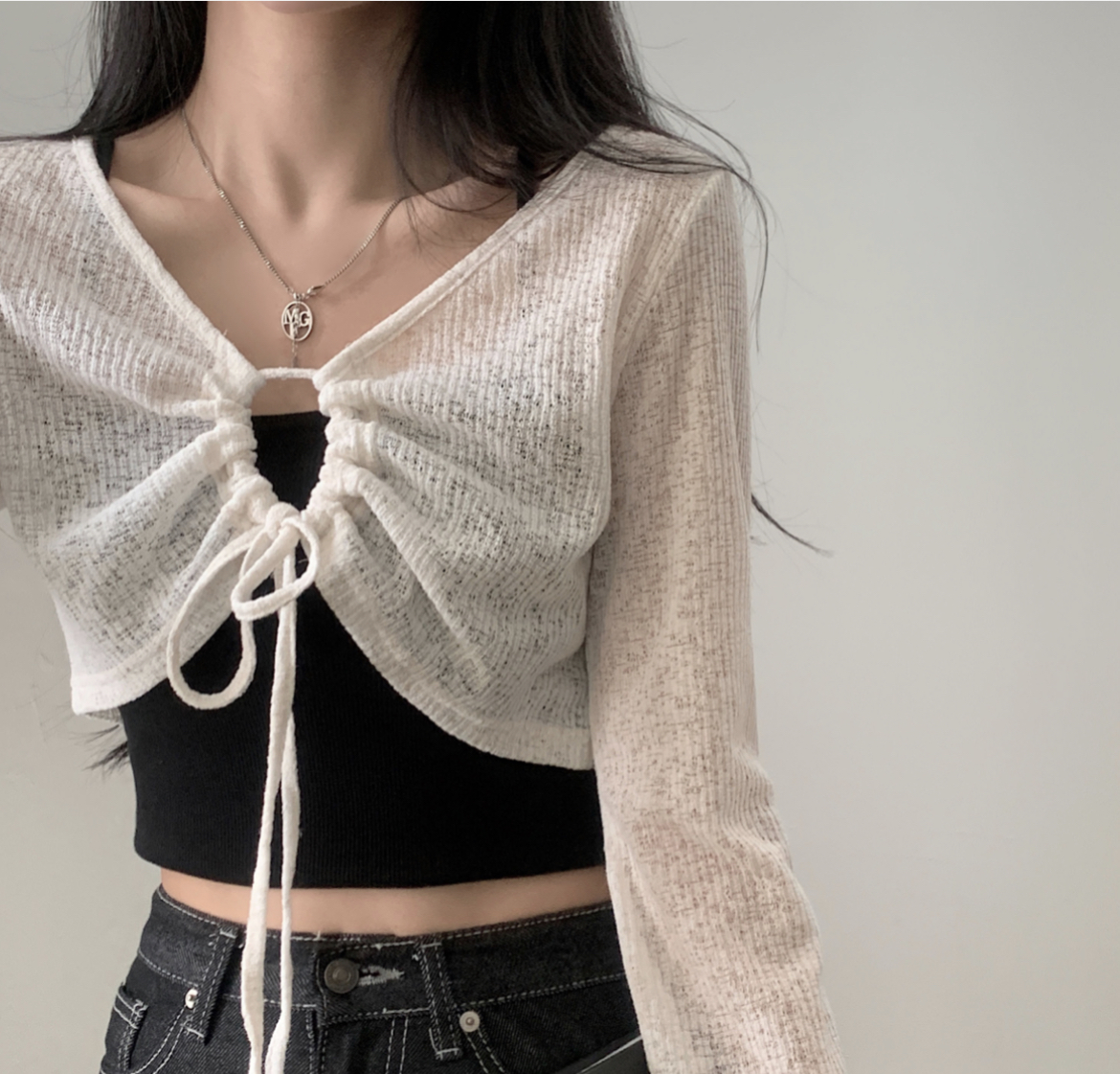 KR BUBBLE CROP CARDIGAN 3 COLORS
