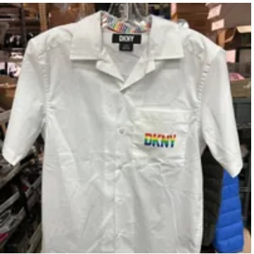 [S] DKNY PRIDE WOVEN SHIRT,WHITE, M2322019-WHT [FINAL SALE] (SD576)