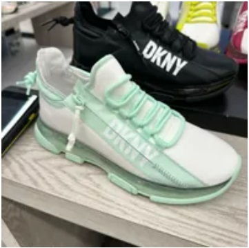 [S] DKNY TOKYO-SLIP ON SNEAKER,WHITE/SEA GREEN, K4265134-WSG (SD579)