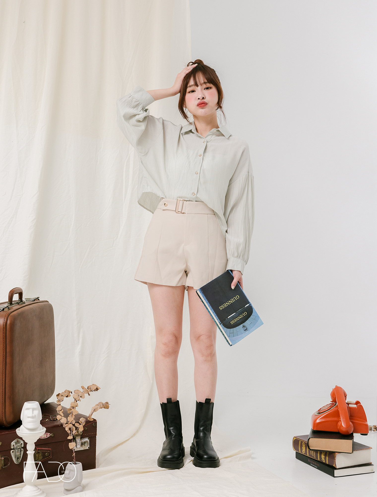 法朵Fado Shop｜釦環單釦西裝短褲 270B001 三色 S-L