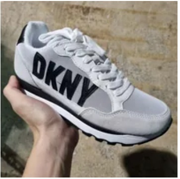 [S] DKNY EXPLOADED LOGO RETRO SNEAKER,WHITE, KZD12437-WHT [FINAL SALE] (SD582)