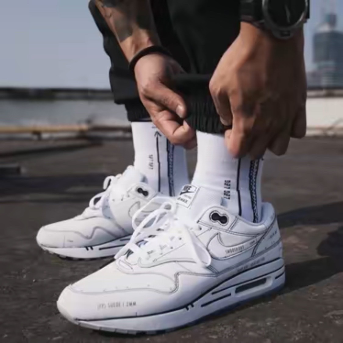 Nike Air Max 1 "Schematic" 白手稿 黑白線條 全白 二次元 CJ4286-100