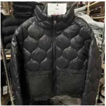 [S] DKNY QUILTED JACKET WITH SHERPA POCKETS,BLACK, P2MCSO16-BLACK (SD584)