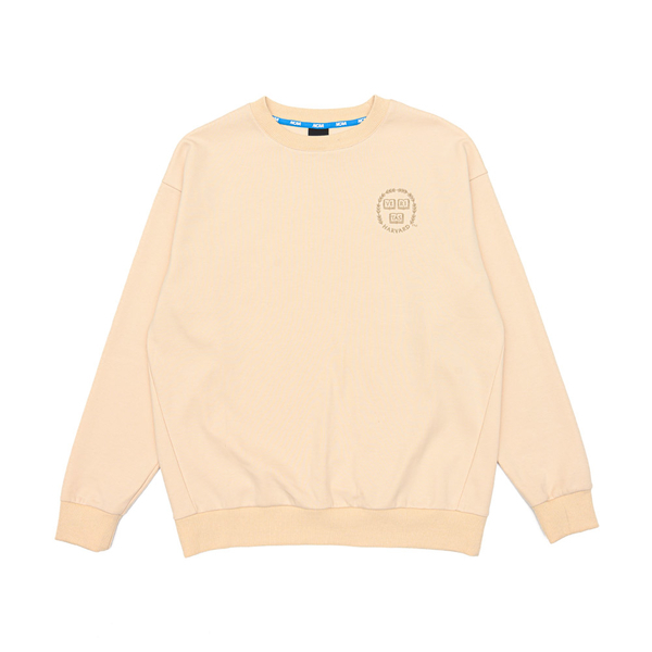 NCAA 長袖 大學T 哈佛 米白 大LOGO 印花 男 7255100601