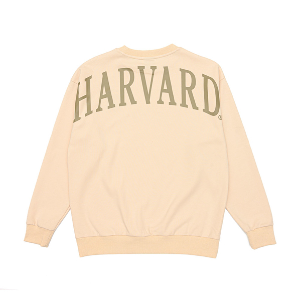 NCAA 長袖 大學T 哈佛 米白 大LOGO 印花 男 7255100601