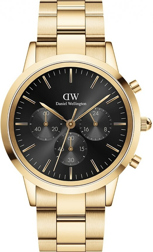 萬年鐘錶 - DW - Daniel Wellington    Iconic Chronograph 系列  錶徑 : 42mm  香檳金三眼計時男錶  DW00100641