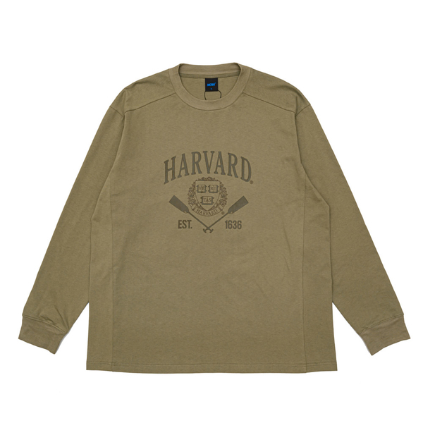 NCAA 長袖 哈佛 中卡其 胸口印花 薄長T 男 7255103632