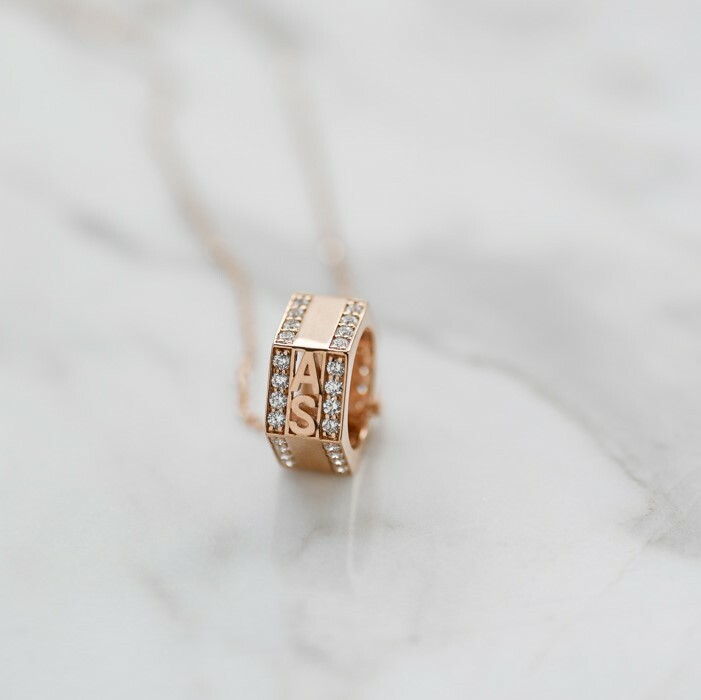 18K Lucky Wheel with your name Diamond Necklace