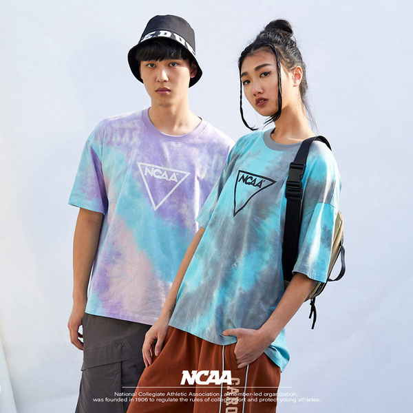 NCAA 短袖 中性 粉紫 灰藍 渲染 短T 7225100410 灰藍 7225100491 紫粉