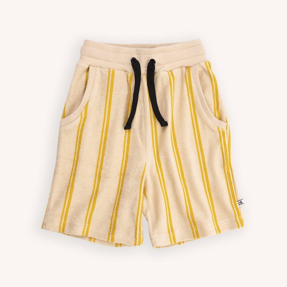 荷蘭CarlijnQ 有機棉直條紋短褲 - Stripes Yellow