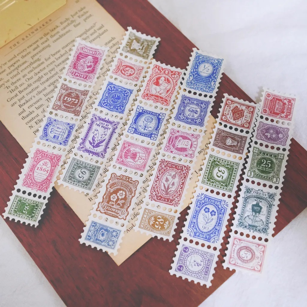 Sonia．復古郵票 2.5cm和紙割型膠帶 <整捲/分裝>