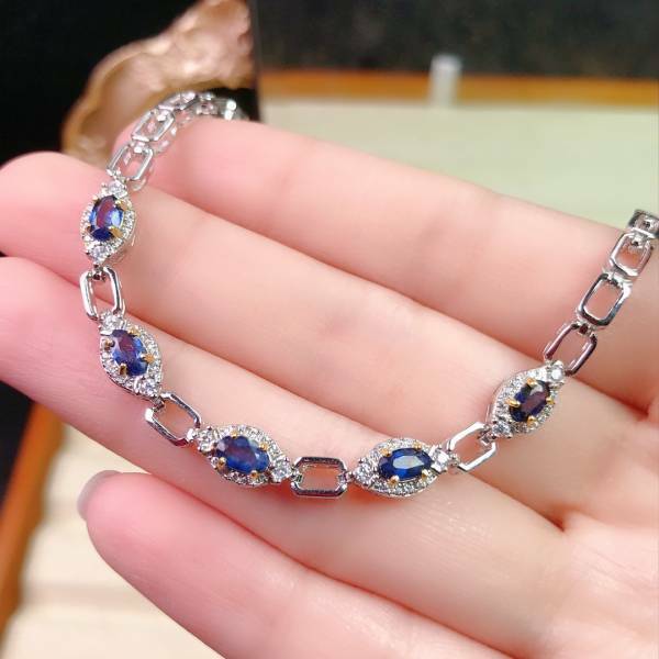 (12.25C)天然彩藍寶石 手鍊